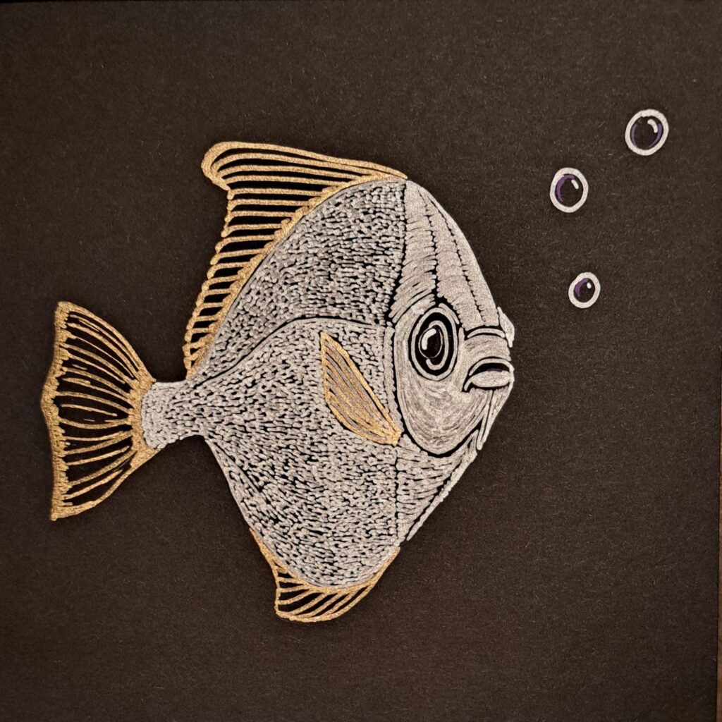 fish on black background