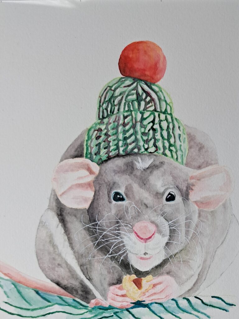 mouse with little hat